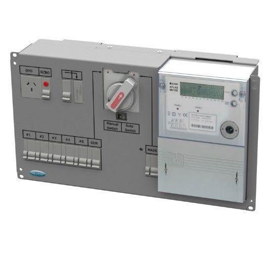 Power distribution panel with switches