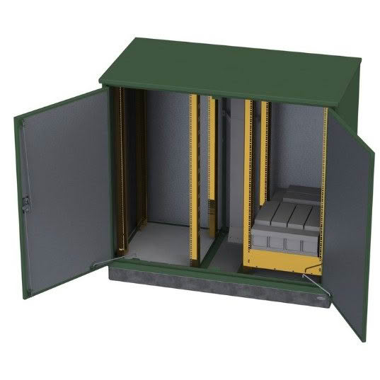 Equipment enclosure with battery modules