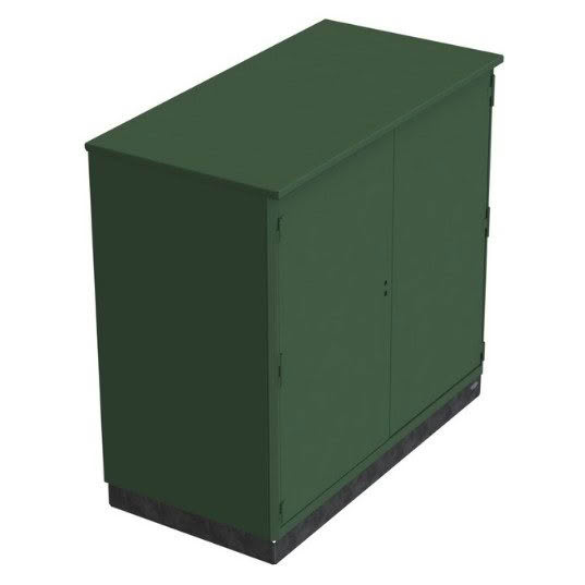 Green enclosure cabinet rear view
