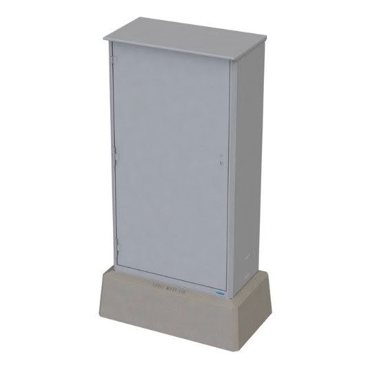 Enclosure cabinet on concrete plinth