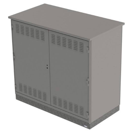 Grey Enclosure cabinet with vents