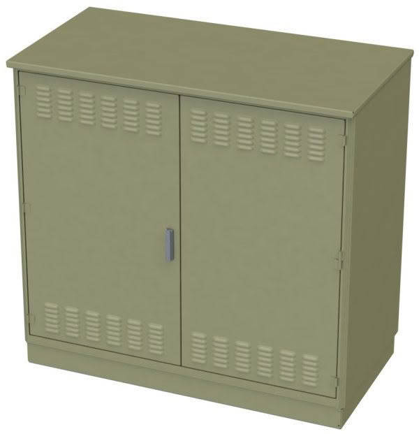 Beige Enclosure cabinet with vents