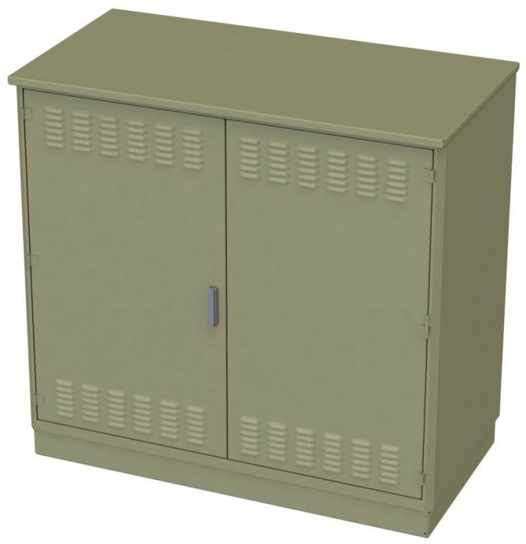 Beige Enclosure cabinet with vents