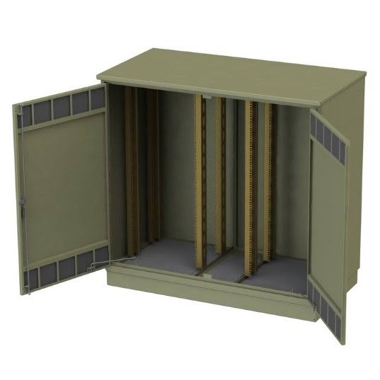 Open Enclosure cabinet with rack rails