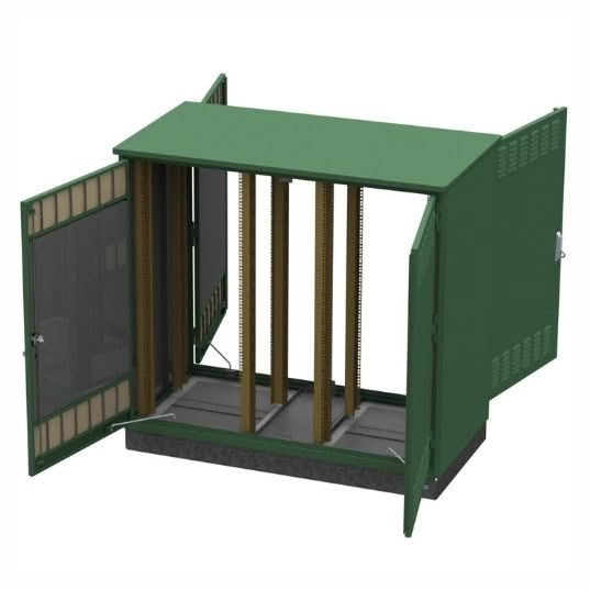 4 door cabinet open with internal racks