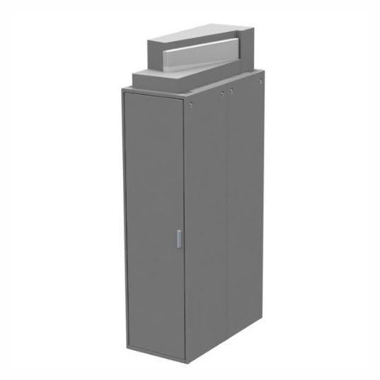 Industrial cabinet with raised top unit