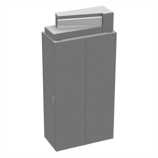 Cabinet with raised top unit side