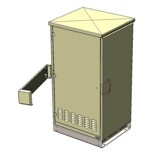 Open outdoor cabinet with protective lock