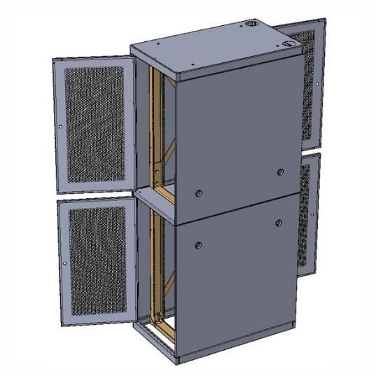 Industrial cabinet with open panels