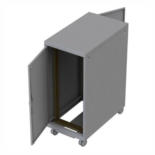 Open mobile cabinet with wheels