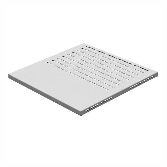 Ventilated equipment rack shelf