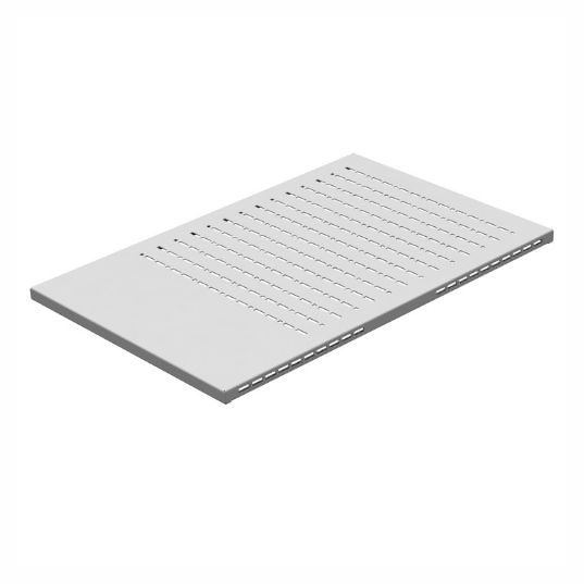 Perforated server rack shelf tray