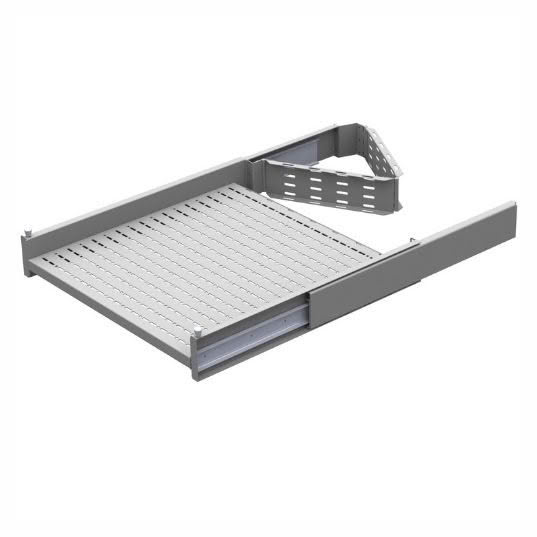 Metal rack shelf with sliding rails