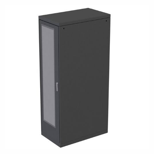 Network cabinet with ventilated panel