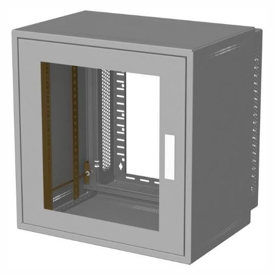 Wall mount enclosure with glass door