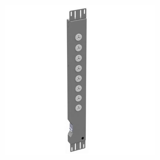 Vertical rack power strip with 8 outlets