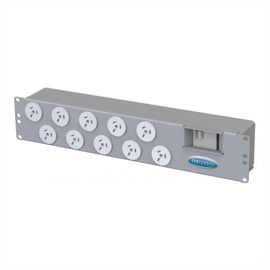 Rack power distribution panel with outlets