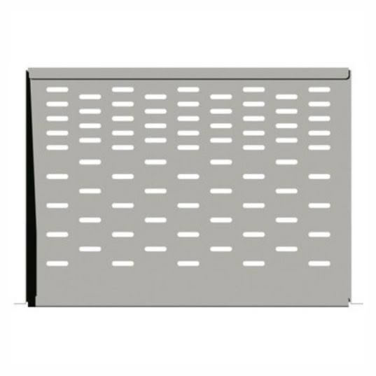 Slotted metal rack panel for airflow