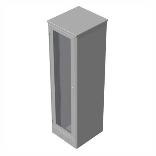 Server rack cabinet with glass panel