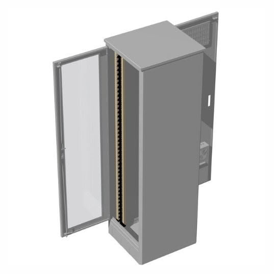 Server rack cabinet with open panel