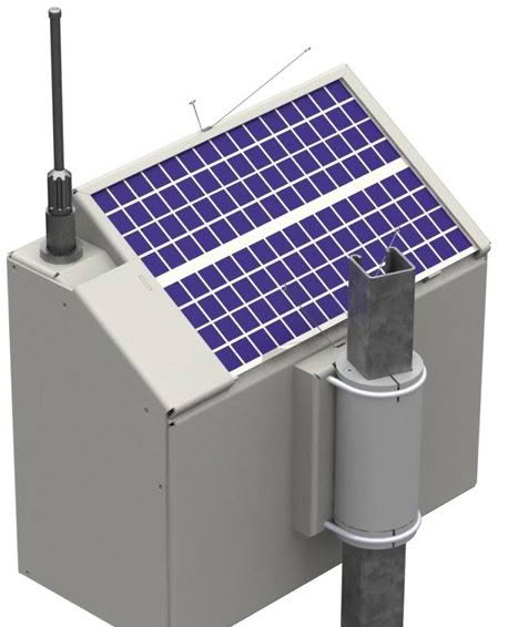 Solar data logger with antenna
