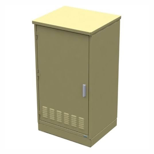 Outdoor industrial cabinet with vented base