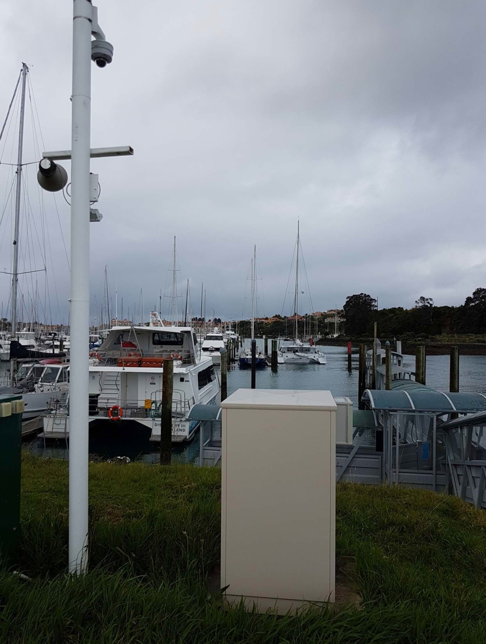 Marine cabinet near harbor dock