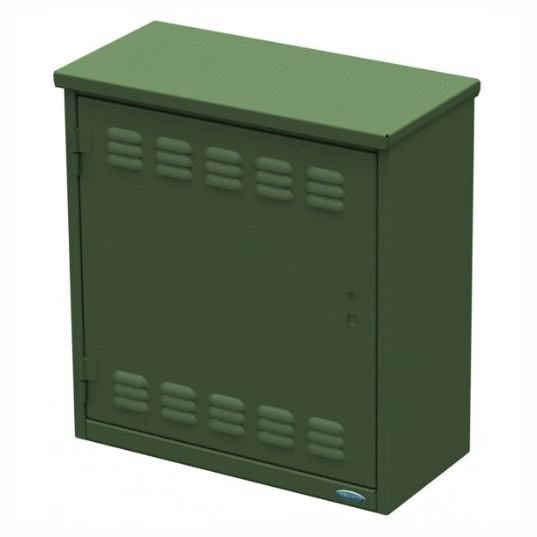 Green compact cabinet with vent panels