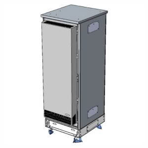 Double door radio cabinet, HEX door, Sesmic Cat-2, Open roof, 750W x 800D x 2050H